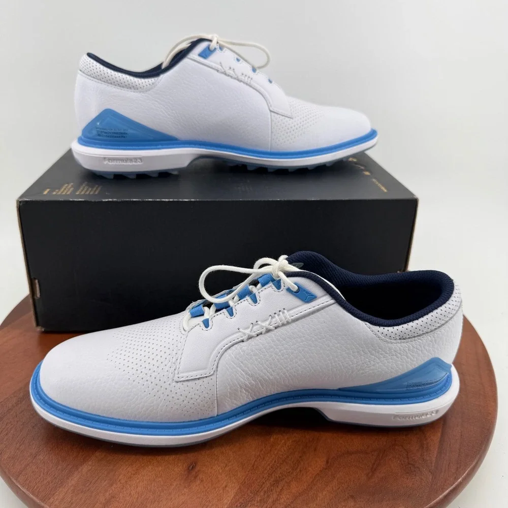 Nike Jordan ADG 5 Leather Golf Shoes Mens White University Blue FQ6642-104 10.5